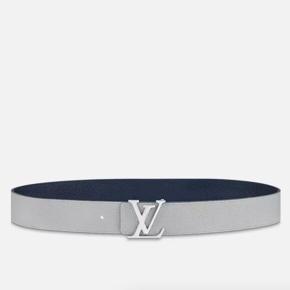 NEW Louis Vuitton LV Initiales Taurillon 40mm Reversible Belt Navy Gray 85cm - Picture 8 of 9